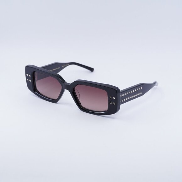 Valentino V-CINQUE VLS-108A Sunglasses Black Rectangle Frame, Rose Lenses - Picture 7 of 10